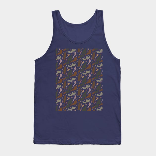 Abstract Curved Shapes Pattern Tank Top by Scrabbly Doodles